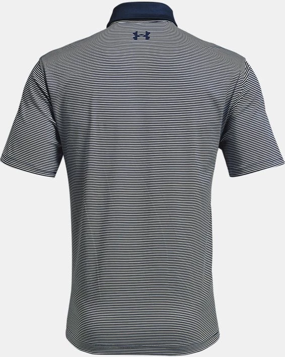'Under Armour' Men's Performance Stripe Polo - Academy / White 5 'Under Armour' Men's Performance Stripe Polo - Academy / White