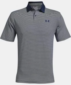 'Under Armour' Men's Performance Stripe Polo - Academy / White