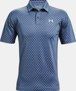 'Under Armour' Men's Performance Printed Polo - Mineral Blue / Isotope Blue