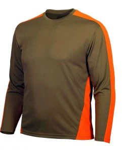 'Gamehide' Men's High Performance T-Shirt - Tan / Orange