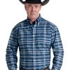 'Panhandle Slim' Men's Amity Print Western Button Front - Blue