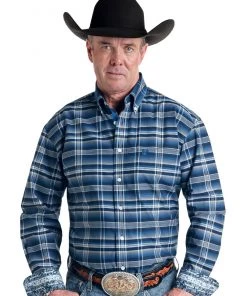 'Panhandle Slim' Men's Amity Print Western Button Front - Blue