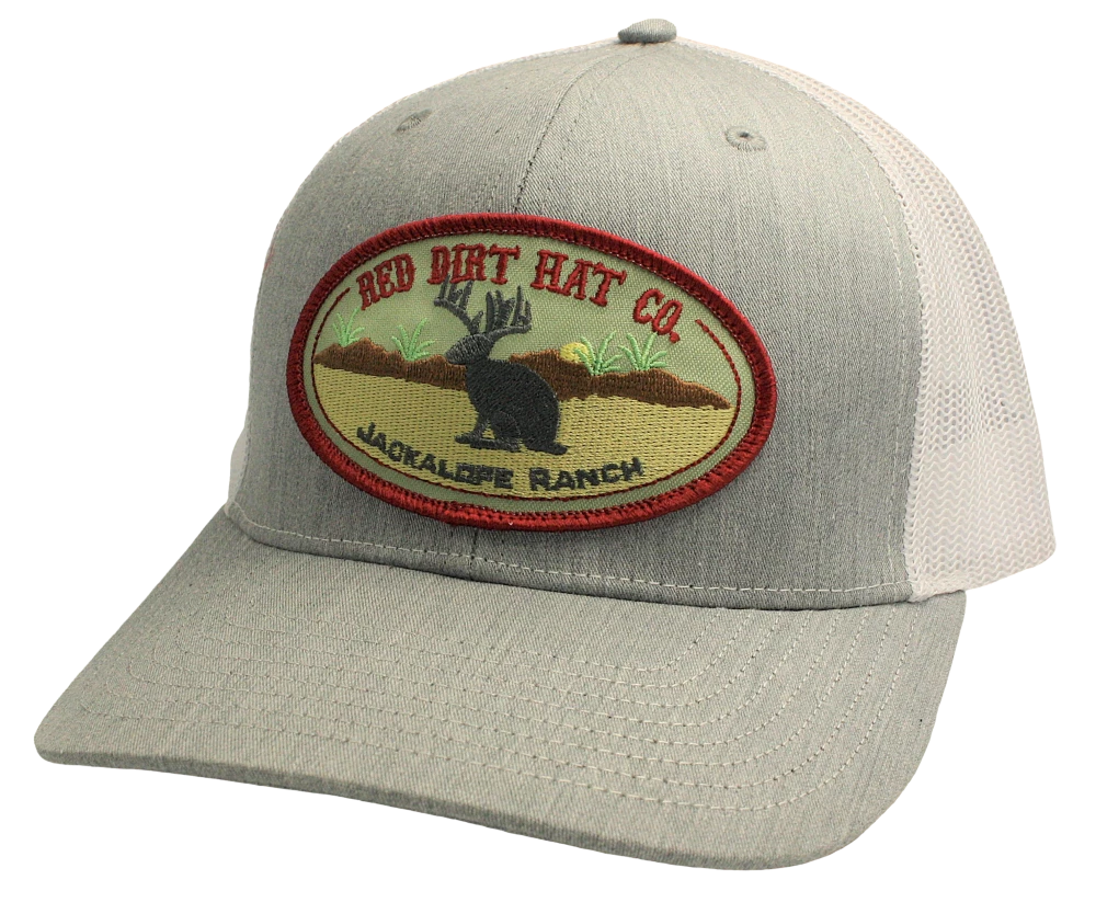 RED DIRT HAT COMPANY 'Red Dirt Hat' Jackalope Ranch Patch Hat - Heather Grey / White Men 3 RED DIRT HAT COMPANY 'Red Dirt Hat' Jackalope Ranch Patch Hat - Heather Grey / White Men