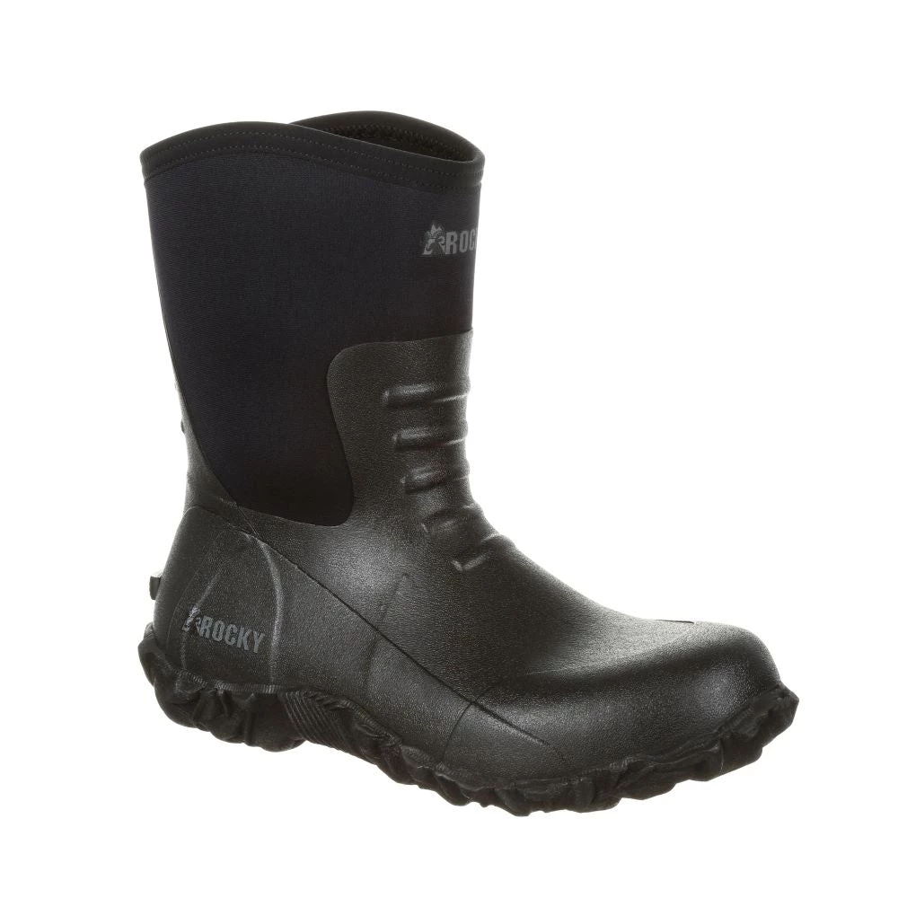 'Rocky' Men's 10" Core Chore WP Rubber Boot - Black 8 'Rocky' Men's 10" Core Chore WP Rubber Boot - Black