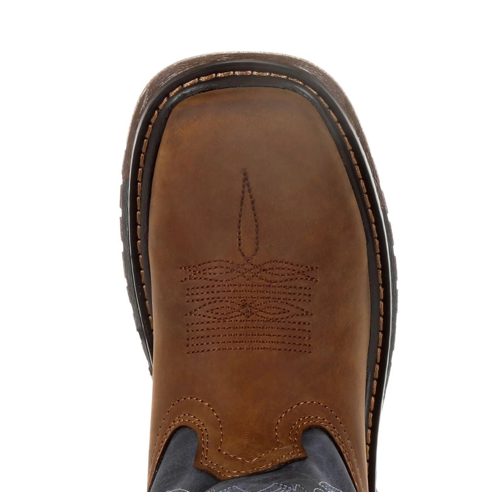 Kids 'Rocky' Youth Ride FLX Square Toe - Denim Blue / Brown 4 Kids 'Rocky' Youth Ride FLX Square Toe - Denim Blue / Brown