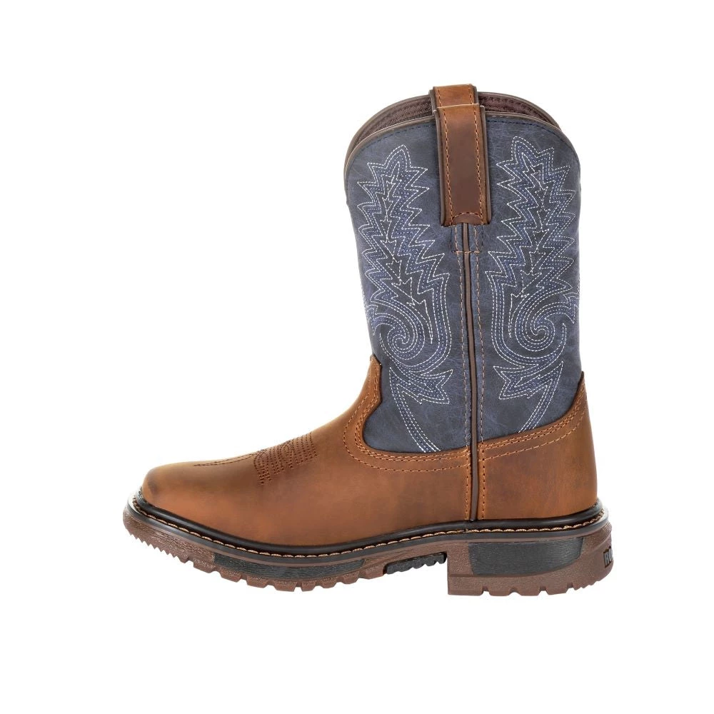 'Rocky' Child Ride FLX Square Toe Boot - Denim Blue / Brown 8 'Rocky' Child Ride FLX Square Toe Boot - Denim Blue / Brown