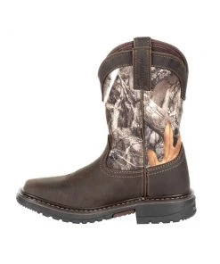 Kids 'Rocky' Youth Ride FLX WP Boot - Brown / Realtree Camo