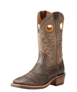 'Ariat' Men's 12" Heritage Roughstock - Grey / Brooklyn Brown