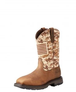 'Ariat' Men's Workhog Patriot EH Soft Toe - Sand Camo / Cream / Tan