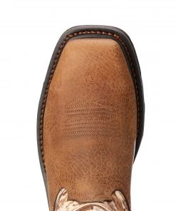 'Ariat' Men's Workhog Patriot EH Soft Toe - Sand Camo / Cream / Tan