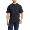 'Ariat' Men's Rebar™ CottonStrong Crew - Black
