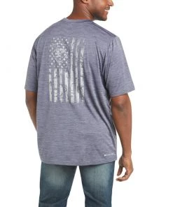 'Ariat' Men's Charger Graphic Flag T-Shirt - Graystone