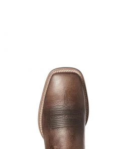 'Ariat' Men's 11" Everlite Vapor Western Square Toe - Ranch Brown / Black Deertan