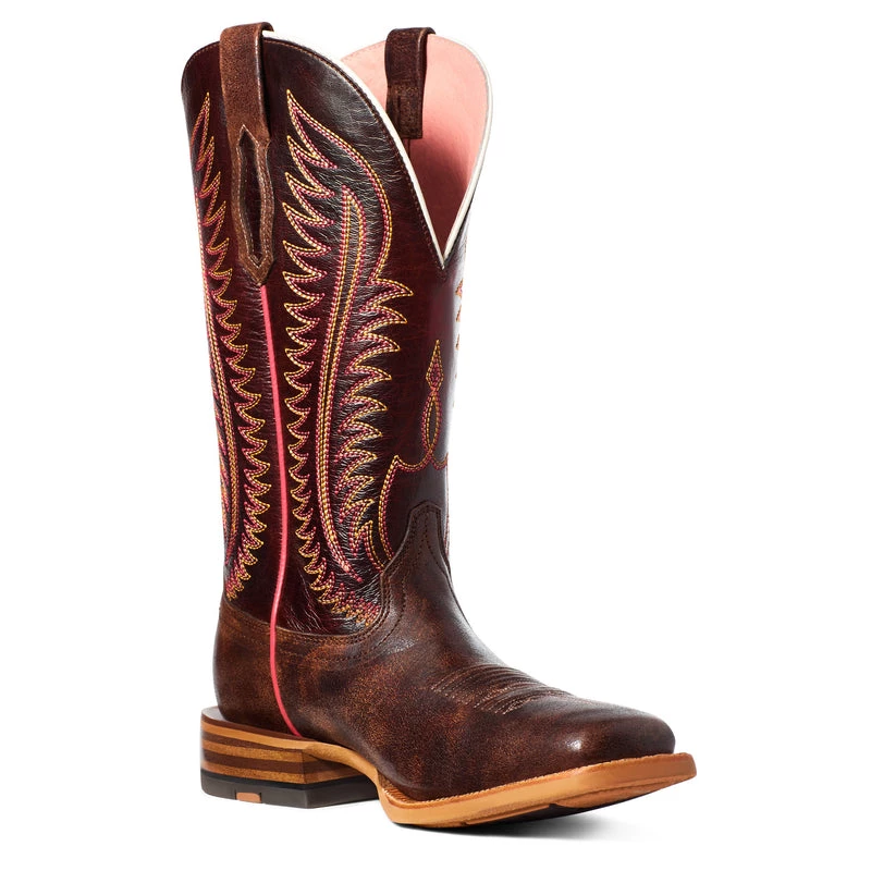 'Ariat' Women's 12" Belmont Western Square Toe - Crackled Cafe 6 'Ariat' Women's 12" Belmont Western Square Toe - Crackled Cafe