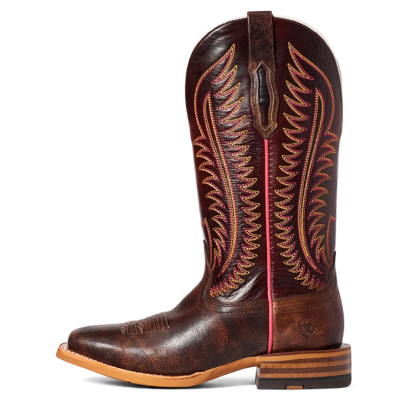 'Ariat' Women's 12" Belmont Western Square Toe - Crackled Cafe 3 'Ariat' Women's 12" Belmont Western Square Toe - Crackled Cafe