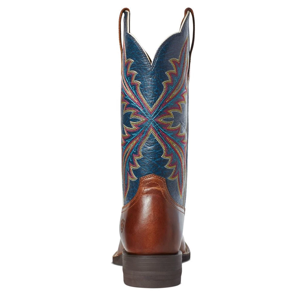 'Ariat' Women's West Bound Square Toe - Russet Rebel / Crackle Navy 8 'Ariat' Women's West Bound Square Toe - Russet Rebel / Crackle Navy