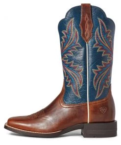 'Ariat' Women's West Bound Square Toe - Russet Rebel / Crackle Navy