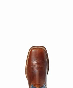 'Ariat' Women's West Bound Square Toe - Russet Rebel / Crackle Navy