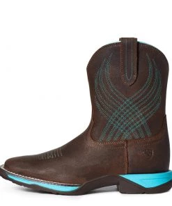 Kids 'Ariat' Youth 8" Anthem Western Square Toe - Brown Croco Print