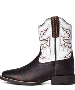 'Ariat' Youth 8" Sorting Pen Western Square Toe - Marbled Mahogany