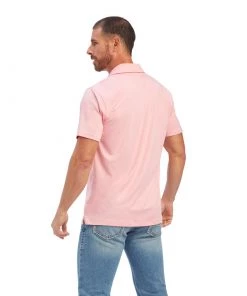 'Ariat' Men's Charger 2.0 Fitted Polo - Peony