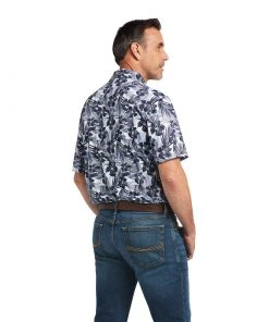 'Ariat' Men's All Over Print Polo - White Tropical