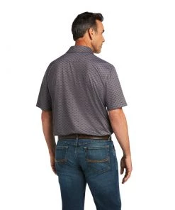 'Ariat' Men's All Over Print Polo - Carbon Zero Southwest