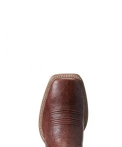 'Ariat' Men's 11" Night Life Ultra Western Square Toe - Antique Tabac Smooth Quill Ostrich / Sorrel Brown