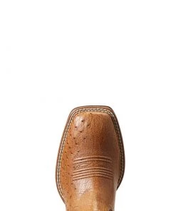 'Ariat' Men's 11" Night Life Ultra Western Square Toe - Ranger Smooth Quill Ostrich / Beam Brown