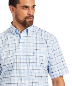 'Ariat' Men's Pro Finnick Stretch Classic Fit Short Sleeve - WINDSURFER