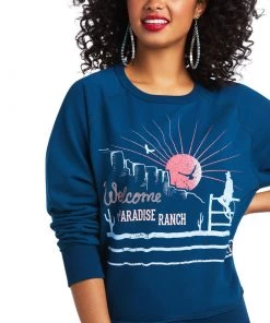 'Ariat' Women's Paradise Ranch Sweatshirt - Blue Nights