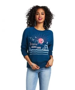 'Ariat' Women's Paradise Ranch Sweatshirt - Blue Nights