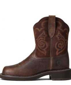 'Ariat' Women's 8" Fatbaby Heritage Tess Western Round Toe - Forest Brown / Jamocha
