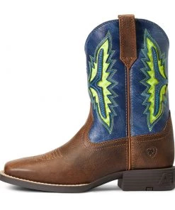 Kids 'Ariat' Youth Koel WenTEK Square Toe - ROWDY RUST/DARING INDIGO