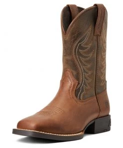 Kids 'Ariat' Youth Amos Square Toe - SORREL CRUNCH/ARMY GREEN 12 Kids 'Ariat' Youth Amos Square Toe - SORREL CRUNCH/ARMY GREEN