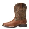 Kids 'Ariat' Youth Amos Square Toe - SORREL CRUNCH/ARMY GREEN