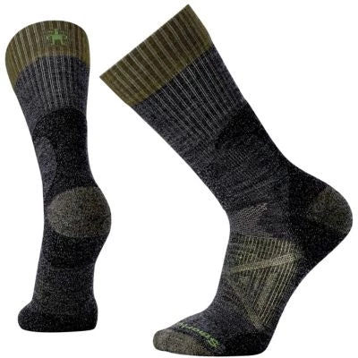Smartwool PhD Hunt Light Crew Sock - Black / Green 3 Smartwool PhD Hunt Light Crew Sock - Black / Green