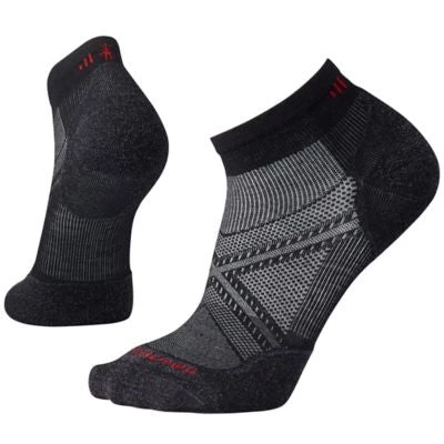 Smartwool Men PhD Run Light Elite Low Cut Sock - Black / Light Gray / Charcoal Gray / Red 3 Smartwool Men PhD Run Light Elite Low Cut Sock - Black / Light Gray / Charcoal Gray / Red