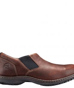 'Timberland Pro' Men's Gladstone ESD Steel Toe Slip On - Brown Full-Grain