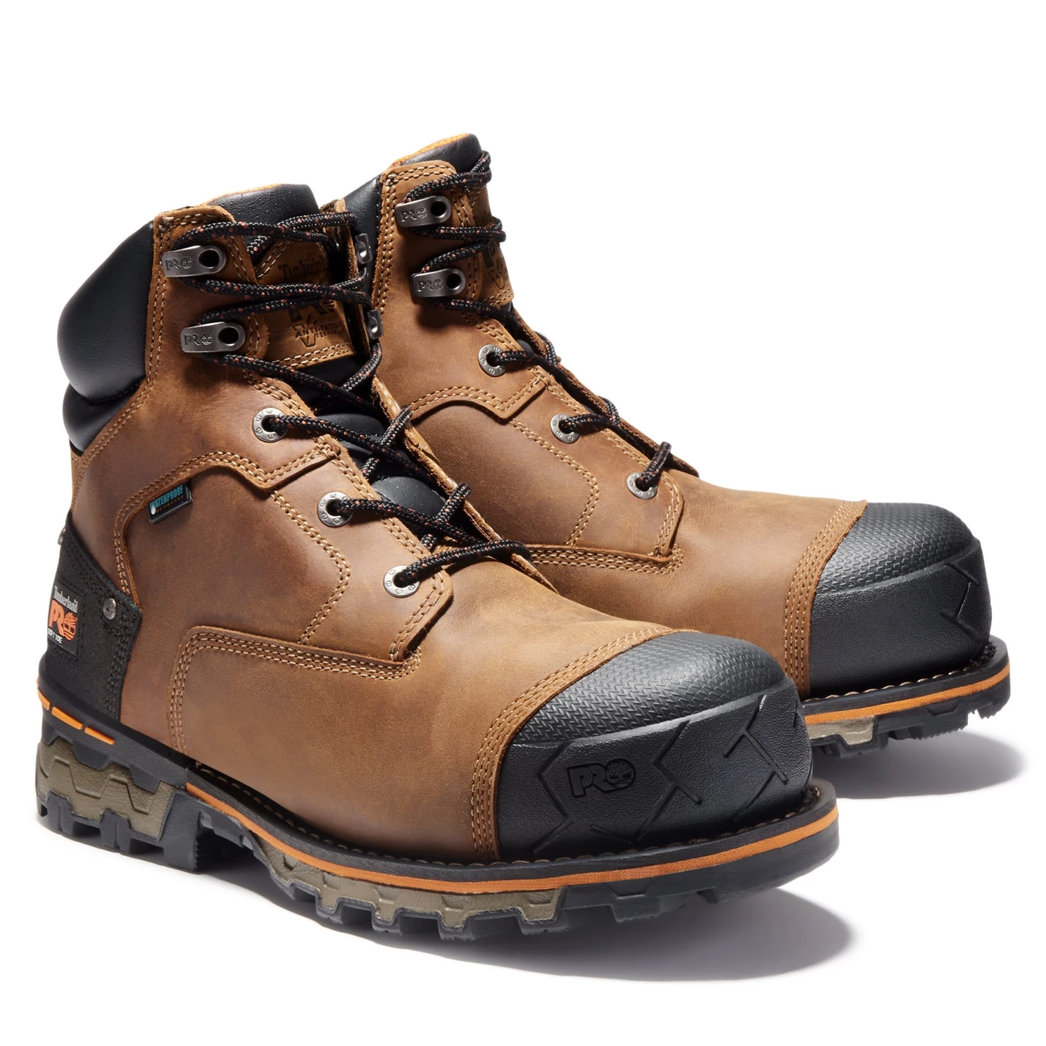 'Timberland Pro' Men's 6" Boondock WP Soft Toe - Oil Distressed Brown / Black 8 'Timberland Pro' Men's 6" Boondock WP Soft Toe - Oil Distressed Brown / Black
