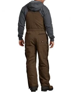 'Dickies' Men's Insulated Sanded Duck Bibs - Timber Brown