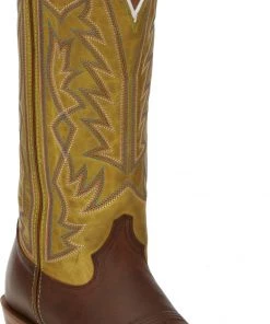 Justin Brands 'Tony Lama' Men's 15" Fairview Buckaroo Western Square Toe - Brown / Moss Green 16 Justin Brands 'Tony Lama' Men's 15