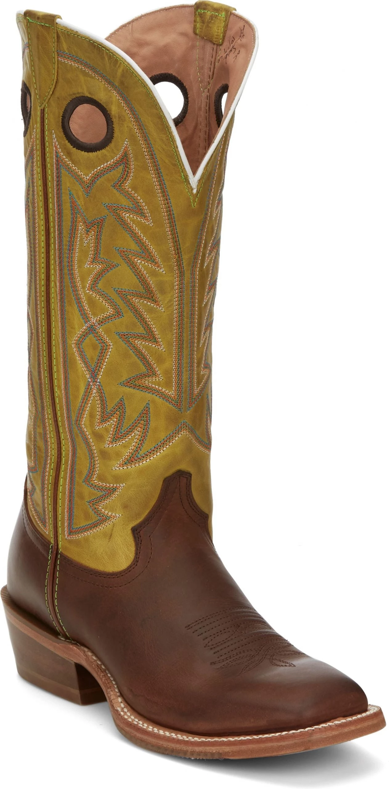 Justin Brands 'Tony Lama' Men's 15" Fairview Buckaroo Western Square Toe - Brown / Moss Green 8 Justin Brands 'Tony Lama' Men's 15" Fairview Buckaroo Western Square Toe - Brown / Moss Green