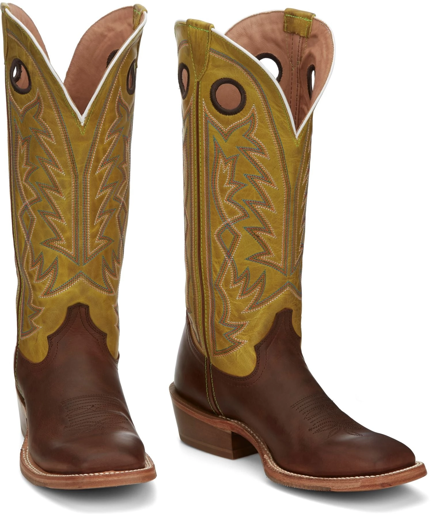 Justin Brands 'Tony Lama' Men's 15" Fairview Buckaroo Western Square Toe - Brown / Moss Green 10 Justin Brands 'Tony Lama' Men's 15" Fairview Buckaroo Western Square Toe - Brown / Moss Green