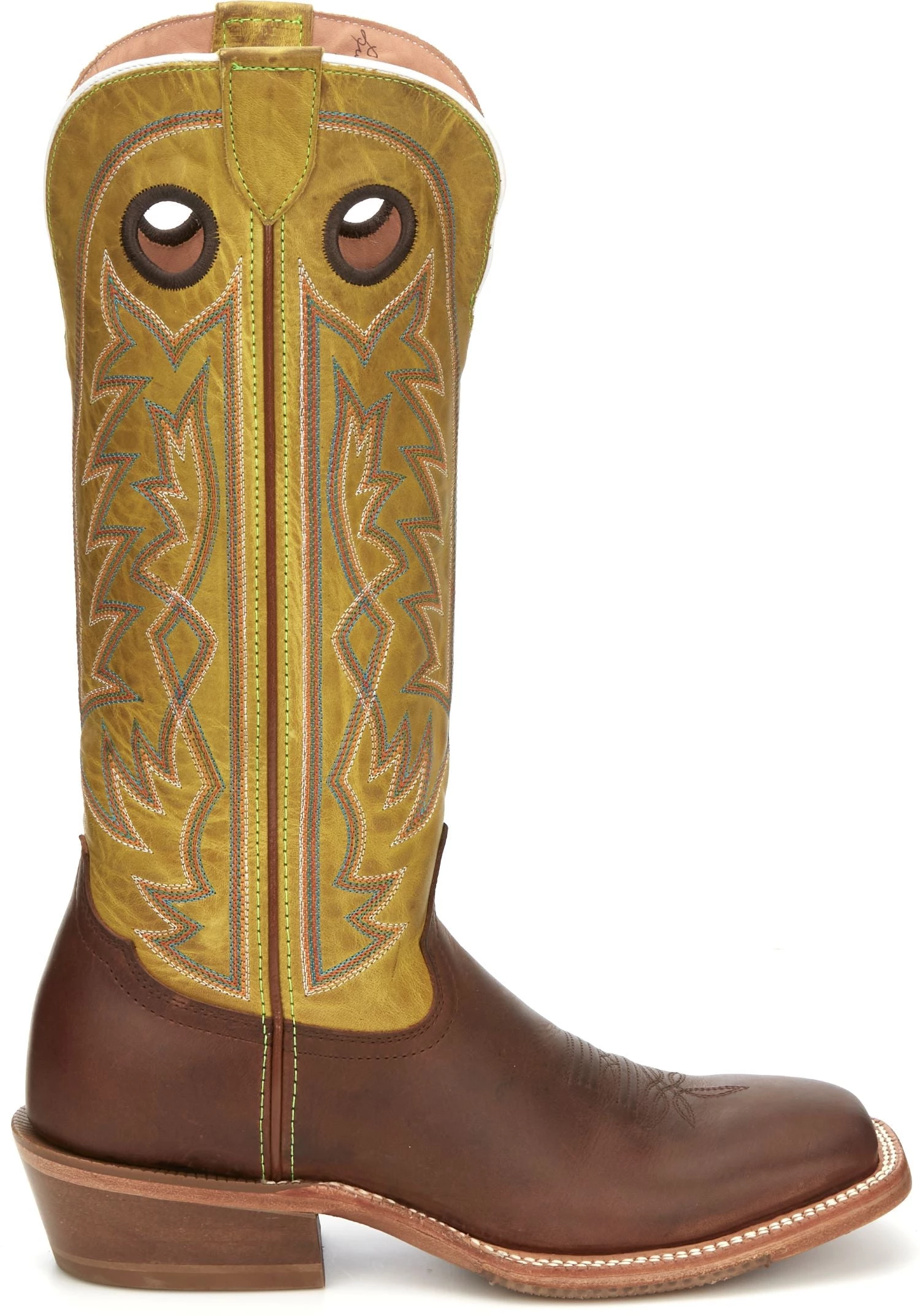Justin Brands 'Tony Lama' Men's 15" Fairview Buckaroo Western Square Toe - Brown / Moss Green 3 Justin Brands 'Tony Lama' Men's 15" Fairview Buckaroo Western Square Toe - Brown / Moss Green