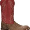 Justin Brands 'Tony Lama' Men's 13" Antonio Western Square Toe - Tan / Red