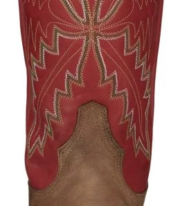 Justin Brands 'Tony Lama' Men's 13" Antonio Western Square Toe - Tan / Red