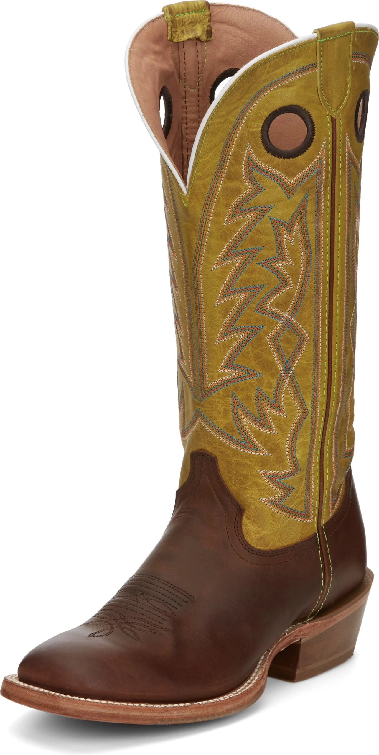 Justin Brands 'Tony Lama' Men's 15" Fairview Buckaroo Western Square Toe - Brown / Moss Green 9 Justin Brands 'Tony Lama' Men's 15" Fairview Buckaroo Western Square Toe - Brown / Moss Green