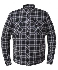 Unik International 'Unik' Men's Armored Motorcycle Riding Shirt - Black / White