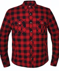 Unik International 'Unik' Men's Armored Motorcycle Riding Shirt - Red / Black